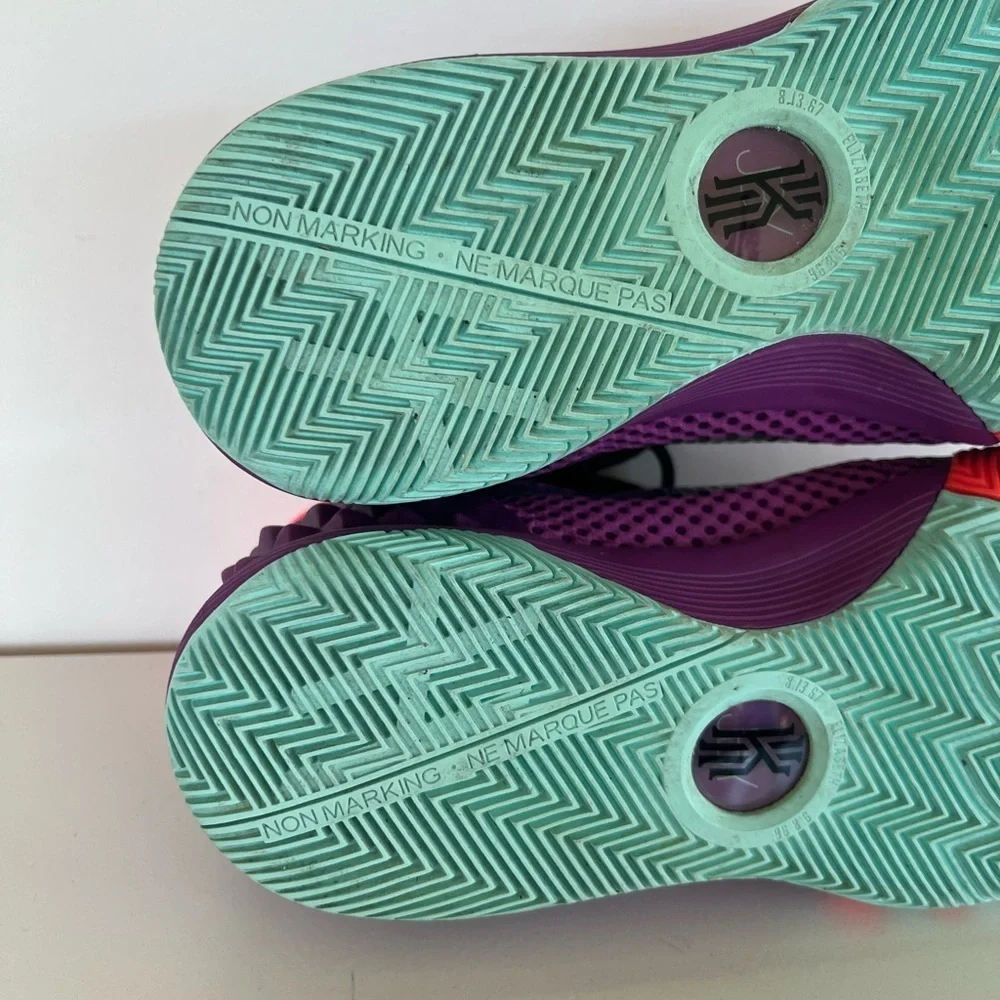 Nike Kyrie Irving 1 ‘Easter’ 2015 Youth GS High Top Sneakers, Purple/Orange, 6Y